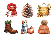 Watercolor Hand Drawn Autumn Clipart, an Illustration by Daily.Designs (Thumbnail 3 of 5)