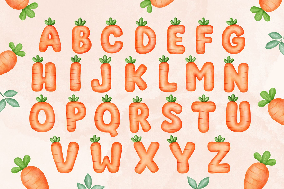 PNG File of Carrot Alphabet Collecti, an Illustration by Fox7 By Rattana (Photo 2 of 5)