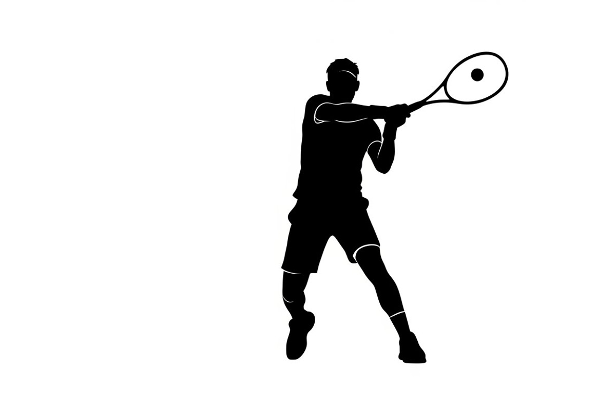 A dynamic Tennis Player Silhouettes, an Illustration by Amazin_art (Photo 25 of 31)