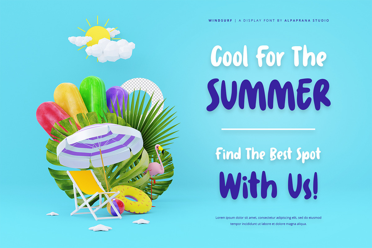 Windsurf - Playful Display Font, a Script Font by Alpaprana (Photo 6 of 11)