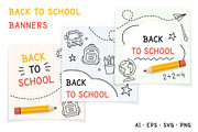 Back to to School Banners, an Education Illustration by PixMarket (Thumbnail 1 of 4)