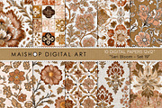 Earthy Tones Digital Paper Pack, a Pattern Graphic by Maishop (Thumbnail 1 of 4)