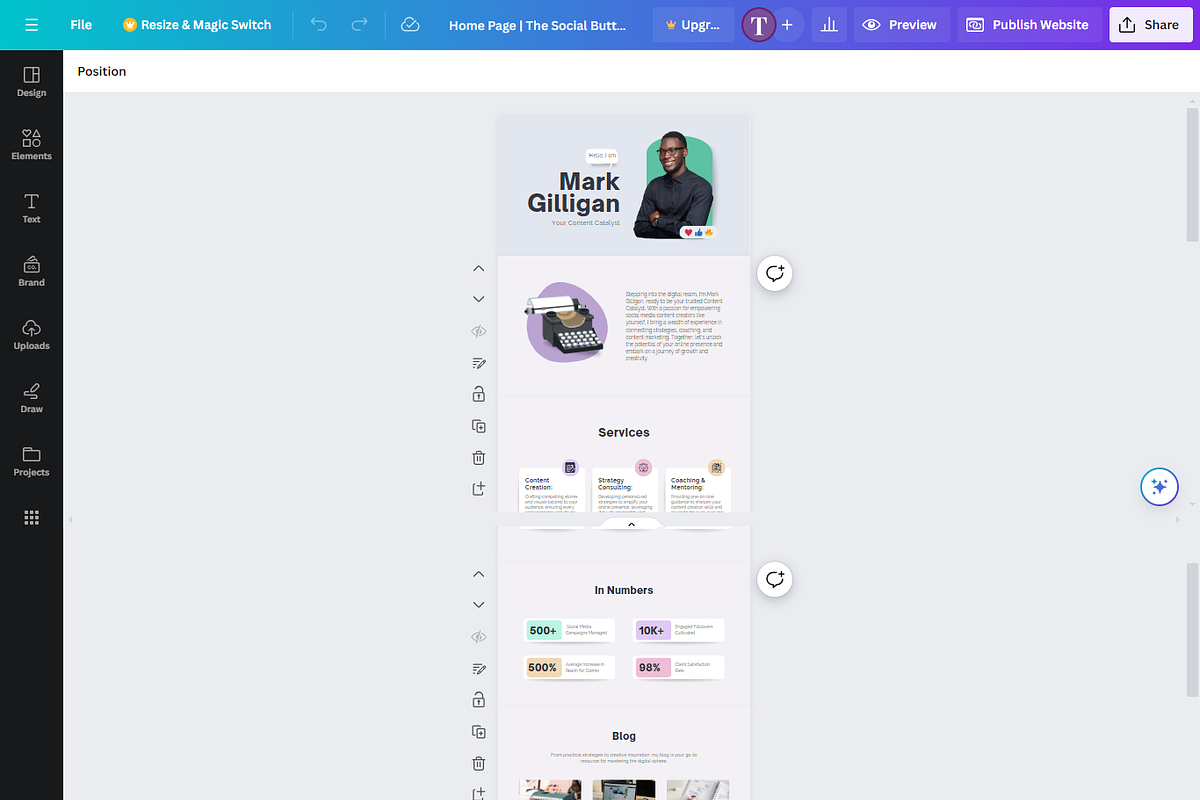 Canva Website For Content Creators, a Landing Page Template by Templics by Zoya (Photo 5 of 6)