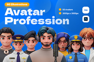 3D Avatar Profession Characters, an Object Graphic by Rakata Studio