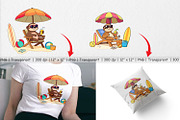 Summer Sloth Clipart, a Graphic by Artnoy (Thumbnail 3 of 5)