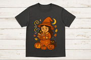 Cute halloween witch with pumpkins., a Decorative Illustration by kaisorn (Thumbnail 4 of 9)
