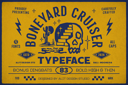 Boneyard Cruiser Typeface, a Sans Serif Font by alit design