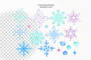 Watercolor Snowflakes, an Illustration by OllyKo Art (Thumbnail 2 of 9)