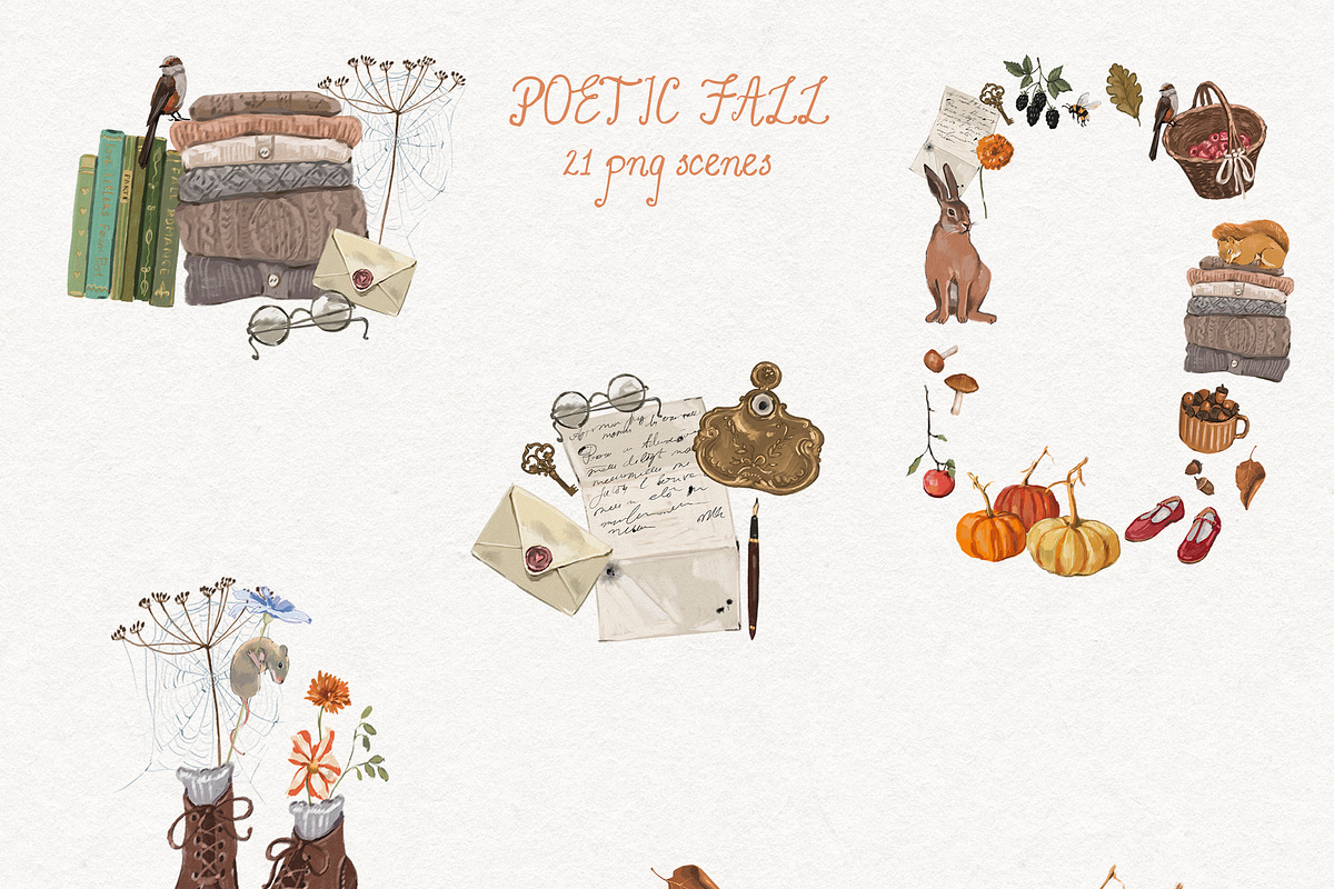 Fall Cottagecore Illustration Frames, a Decorative Illustration by whiteheartdesign (Photo 4 of 19)