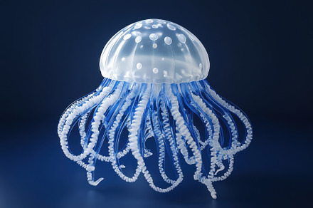 A jellyfish floats effortlessly in d, a Photo by Tanuart