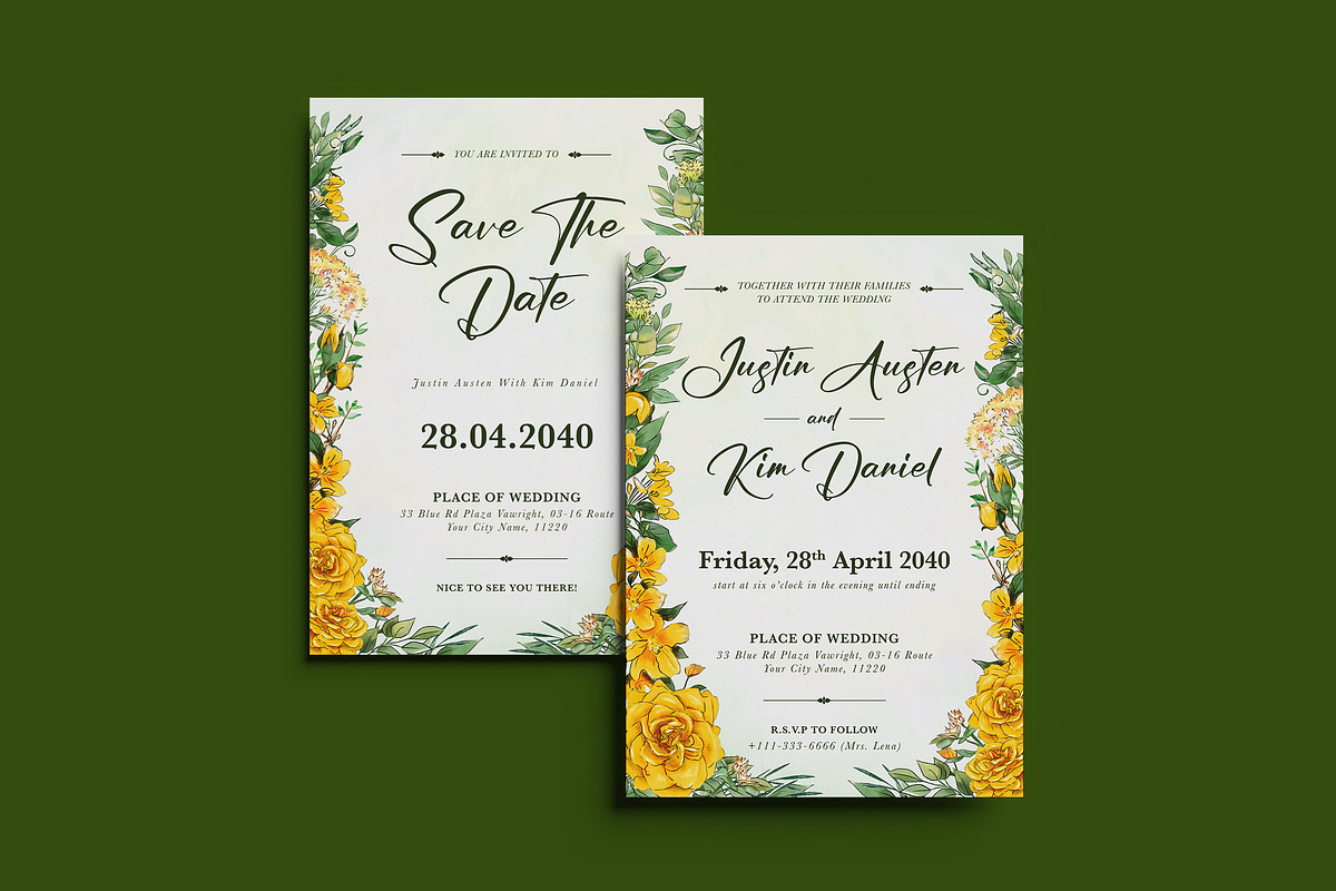 Tender Floral Wedding Invitation, an Invitation Template by dokudokunomi (Photo 1 of 4)