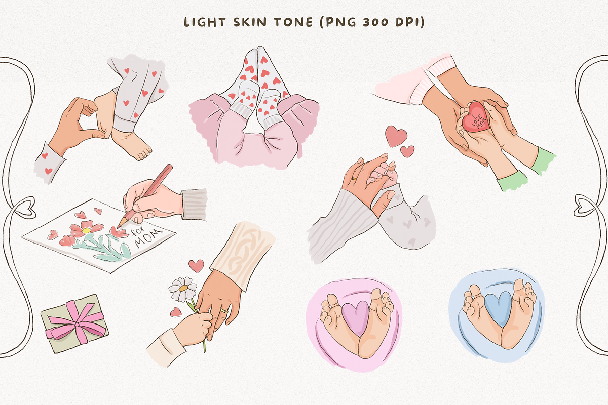 Mother's Day Hand Drawn Clipart PNG, a Decorative Illustration by InstaDesignPro (Photo 8 of 11)