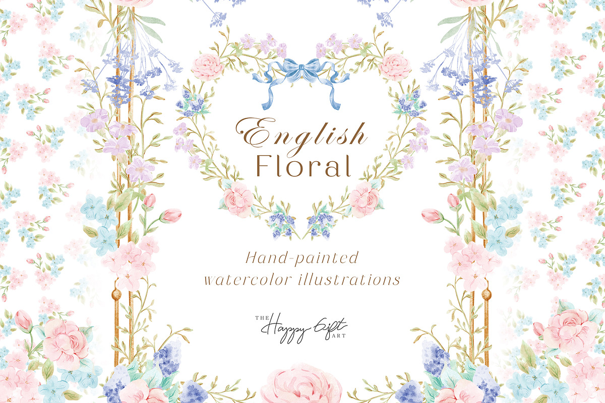 Grandmillennial floral illustrations, an Illustration by TheHappyGiftArt (Photo 1 of 7)