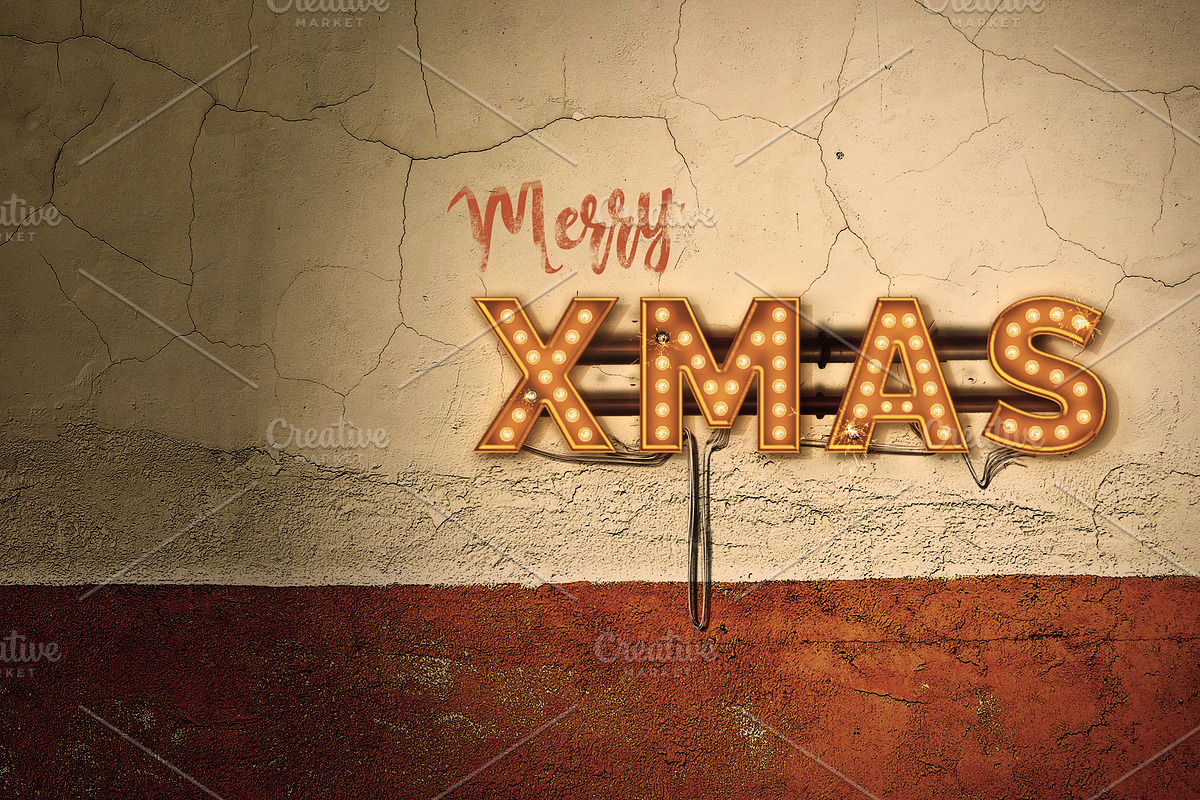 LightBulb Merry Christmas Signs, an Illustration by Solid Pixel (Photo 7 of 15)