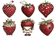 Valentine Strawberry Clipart, an Illustration by Craft Nest (Thumbnail 8 of 8)
