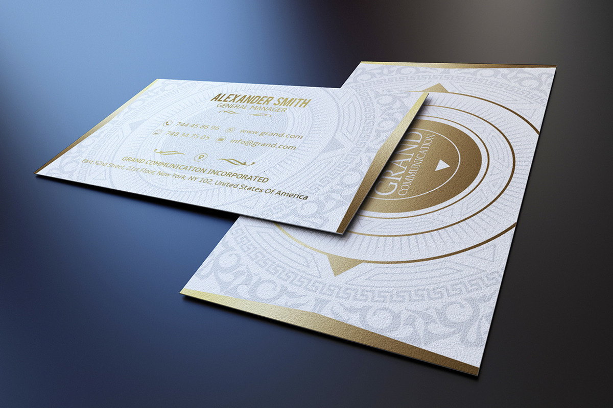 Gold And White Business Card, a Business Card Template by Marvel (Photo 2 of 6)