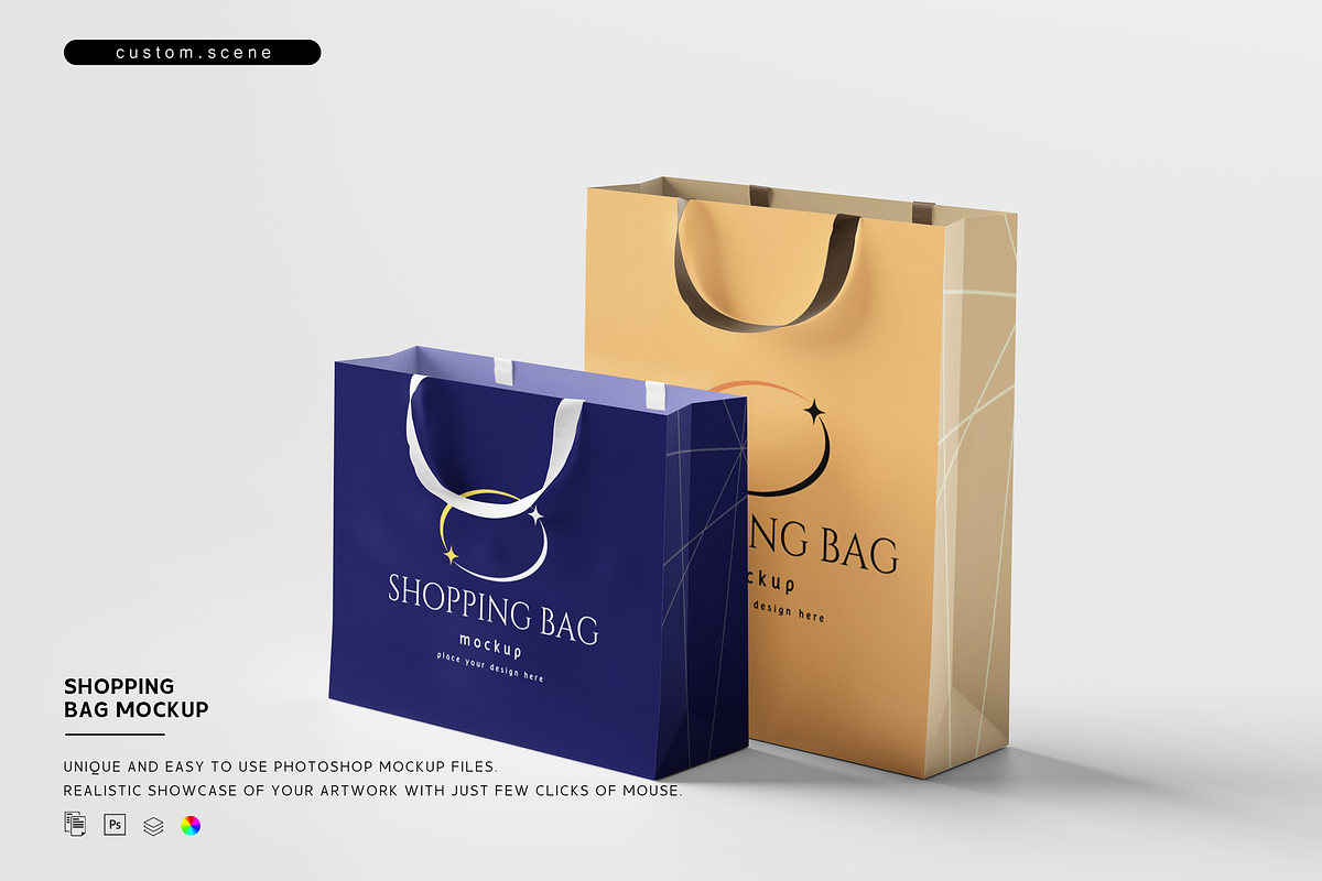 Shopping Bag Mockup, a Packaging Mockup by Custom.scene (Photo 1 of 2)