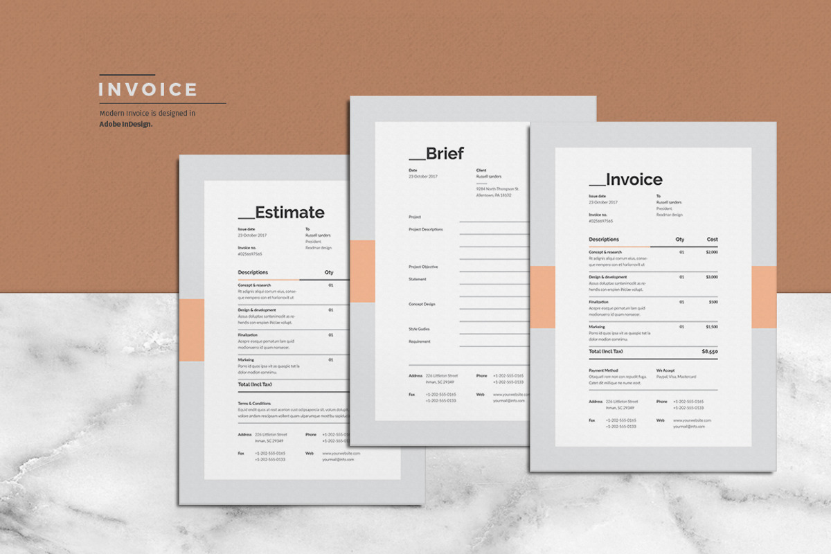 Brief - Estimation - Invoice, a Stationery Template by ThemeDevisers (Photo 1 of 4)