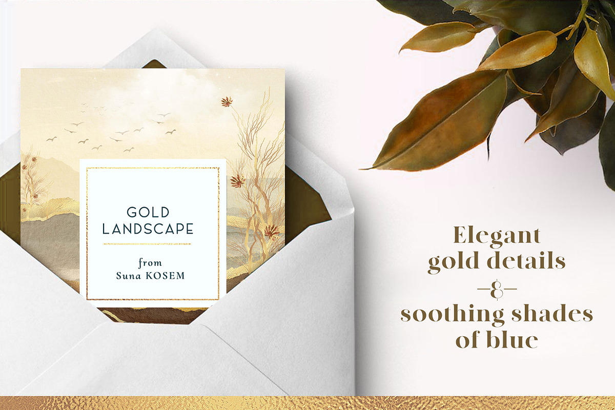 Golden Landscape Vol 5, a Background Graphic by Suna Kosem (Photo 11 of 13)