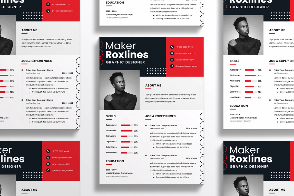 Elegant Stylish CV Resume Design, a Resume Template by dokudokunomi (Photo 4 of 4)
