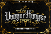 DANGER RANGER presale, a Blackletter Font by dansdesign (Thumbnail 1 of 6)