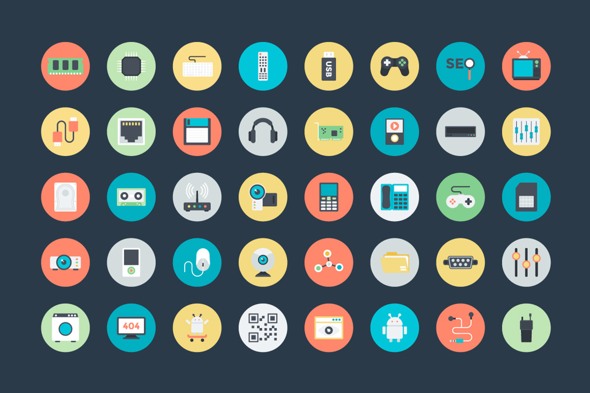 100+ Technology and Hardware Icons, a Duotone Icon by Vectors Market (Photo 2 of 3)