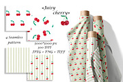 Watercolor Cherries Seamless Pattern, a Pattern Graphic by Oksana Dovhopol Art (Thumbnail 1 of 11)