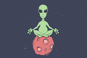 Alien Sits In The Lotus Position