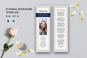 Funeral Bookmark Template V03