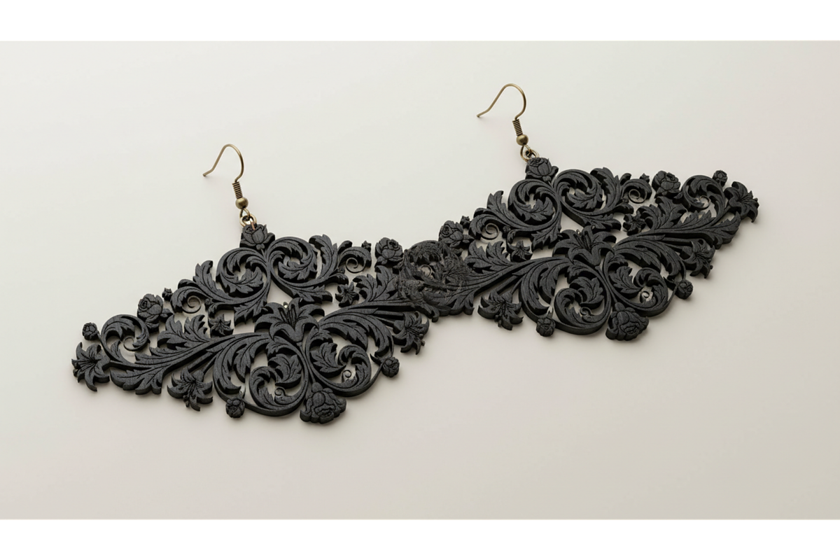 Elegant Ornament Earrings, an Illustration by hafijul (Photo 8 of 11)