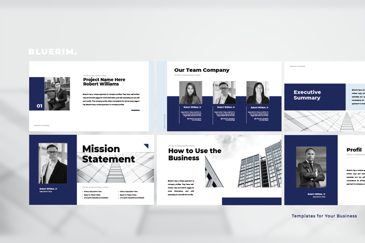 BLUERIM - PowerPoint Templates, a Presentation Template by Cotbada_studio (Photo 3 of 7)