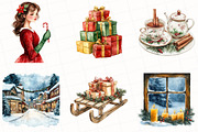 Classic Christmas Watercolor Clipart, an Illustration by OK Design (Thumbnail 4 of 5)