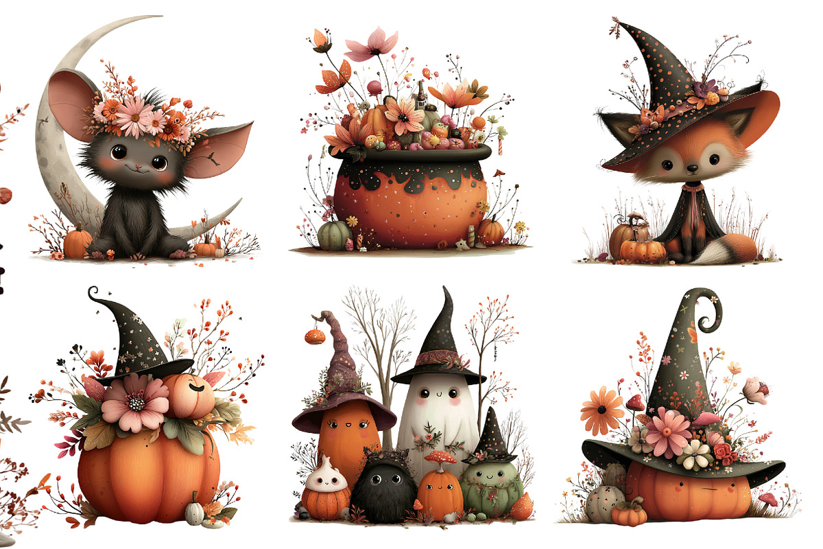 Enchanted Halloween Fall Clipart, a Seasonal Illustration by Daily.Designs (Photo 2 of 5)
