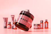 Amber Glass Cosmetic Jar Mockups, a Cups & Container Mockup by pmvch (Thumbnail 1 of 26)