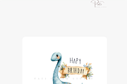 35 Dinosaur Birthday Clipart PNG, an Animal Illustration by Pati Charm Studio (Thumbnail 6 of 8)