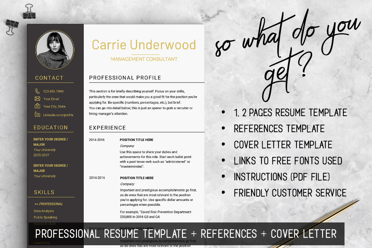 Modern Resume Template with Photo, a Resume Template by LevelUpResume (Photo 3 of 5)