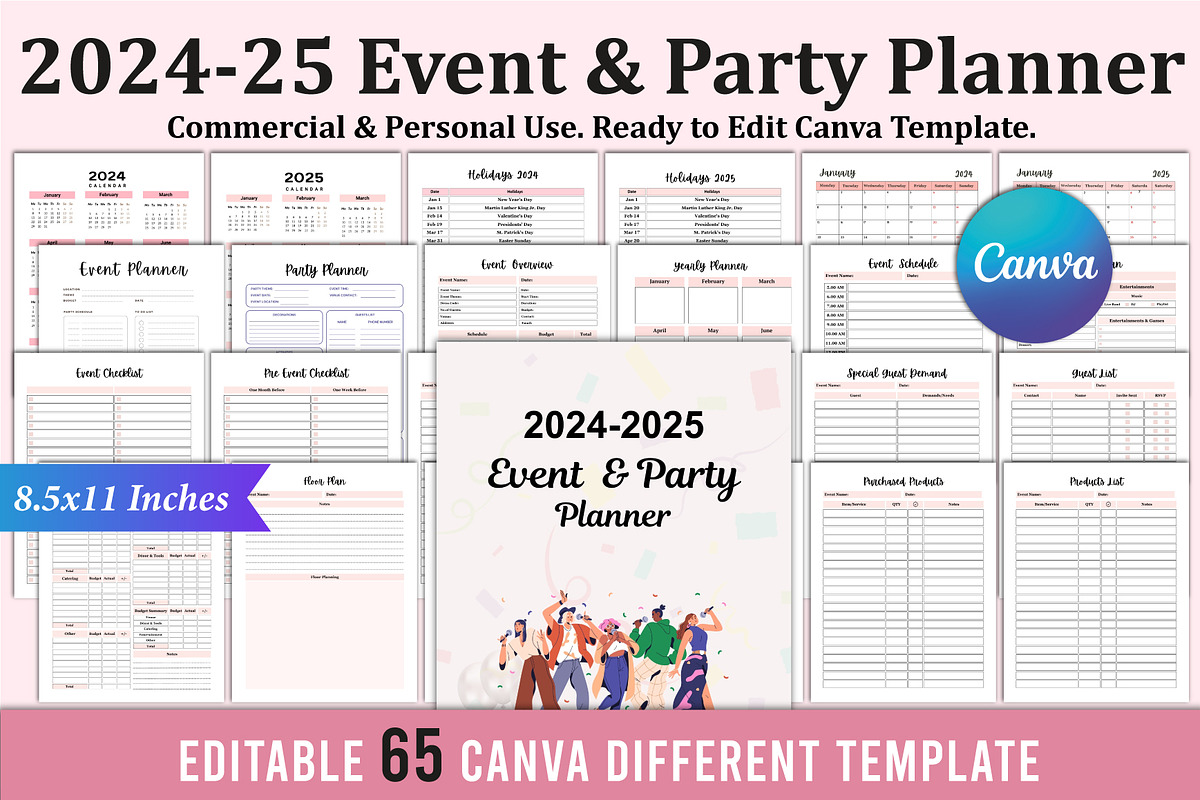 2024-25 Event & Party Planner, a Stationery Template by Shumaya (Photo 1 of 9)
