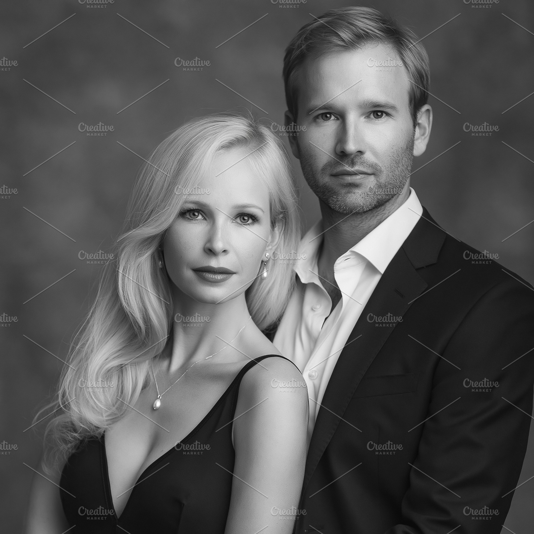 Couple posing in black and white wearing elegant formal attire,, a Person Photo by Studio ANNA