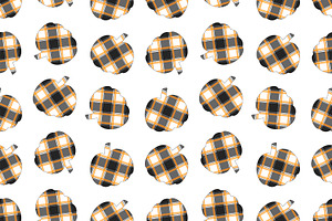 Pumpkin Pattern. Pumpkin Plaid Print