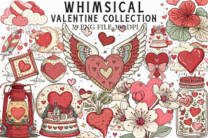 Whimsical Valentine Collection, an Illustration by Libby Wishes