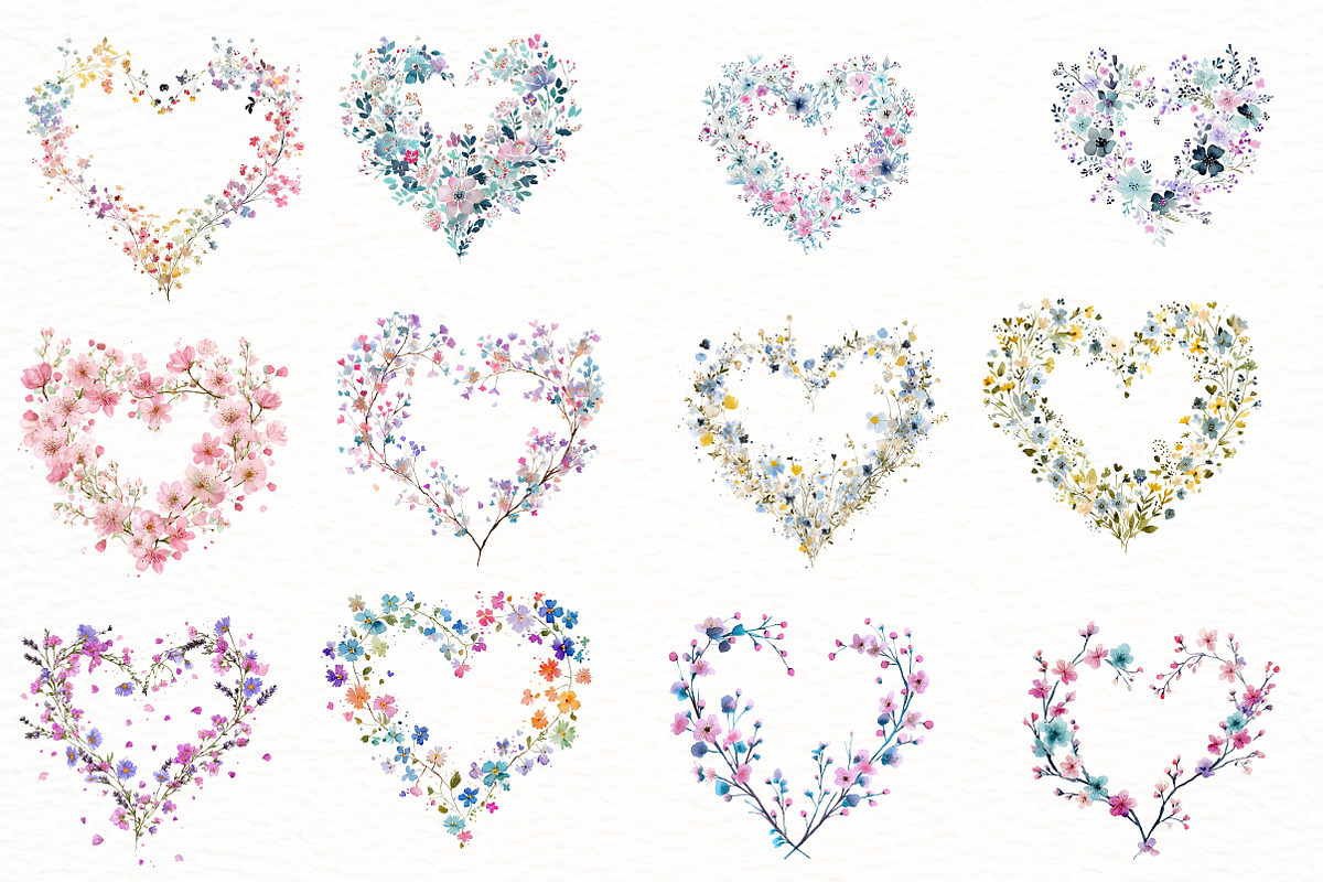 Spring Floral Hearts Frames Clipart, an Illustration by Designworld (Photo 5 of 7)