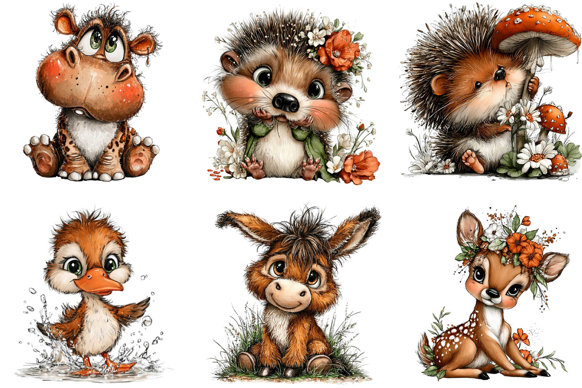 Baby Animal Clipart, an Illustration by DreamArtGraphic (Photo 5 of 5)