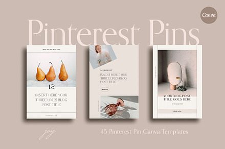 JOY | Pinterest Pin Canva Templates, a Social Media Template by Sierra Creative Studio