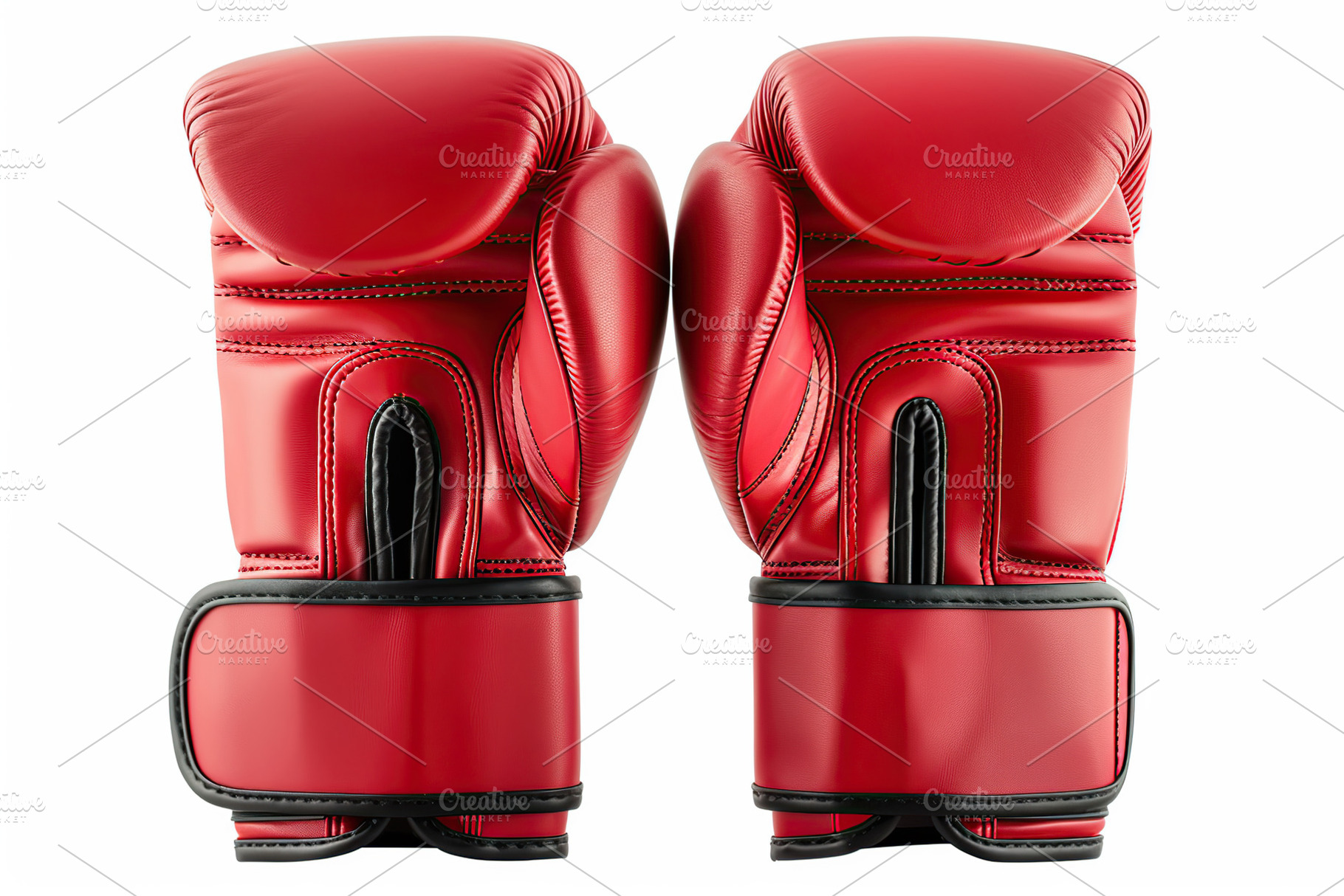 Pair of red leather boxing gloves isolated on white background, a Sports & Recreation Photo by AlyaAnd