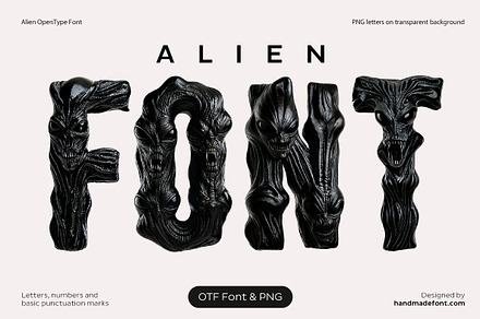 Alien Font, a Sans Serif Font by Handmadefont