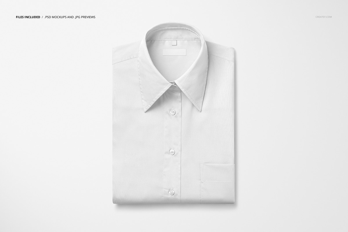 Point‐collar Dress Shirt Mockup, a Shirt Mockup by Creatsy (Photo 2 of 8)