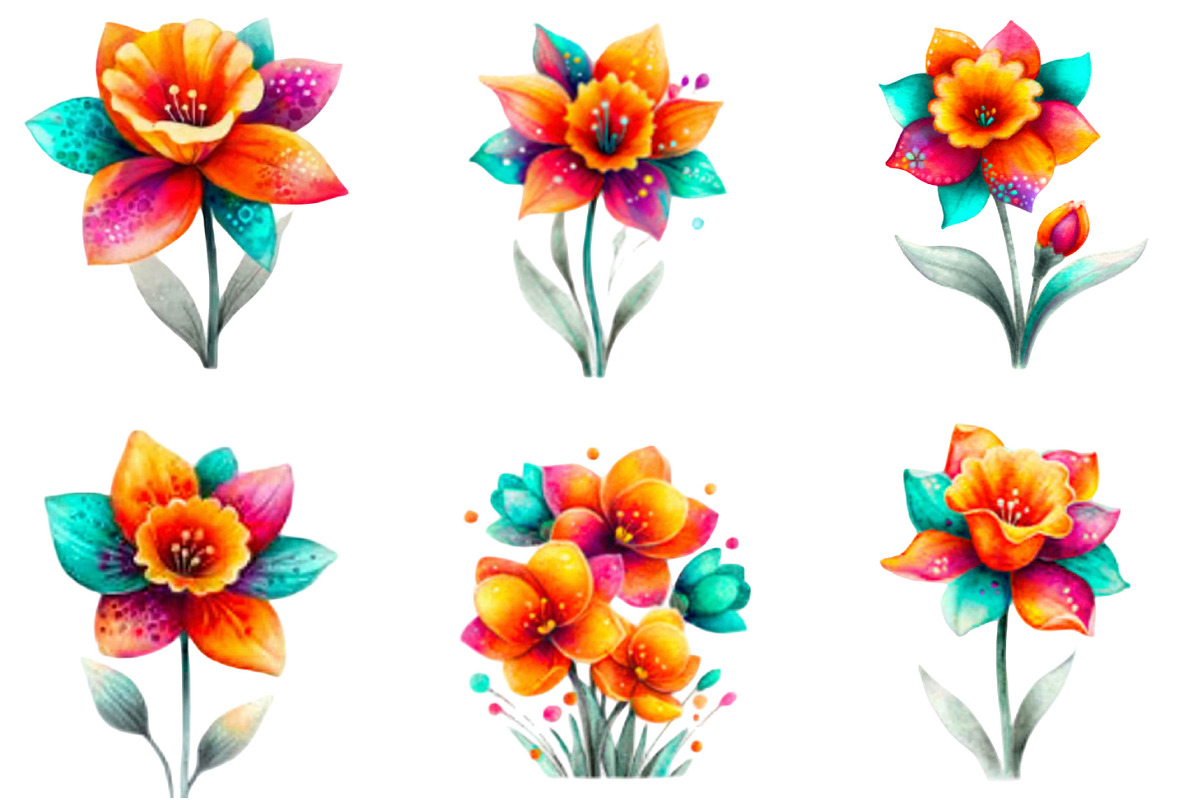 Whimsical Spring Daffodil Flower, an Illustration by Designking (Photo 2 of 5)
