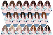 Winter Cabin Girls Clipart, a Person Illustration by GlamArtZhanna (Thumbnail 2 of 5)