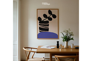 Frame Poster Mockup Dining Room PSD