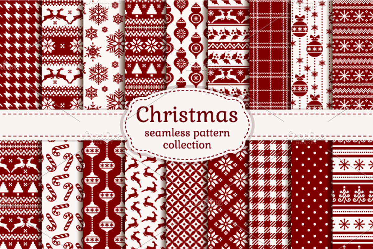 Christmas seamless pattern set., a Pattern Graphic by JuliaMalinovskaya (Photo 1 of 4)